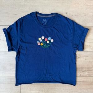 Embroidered Fruit of the Loom Select Blue T-Shirt